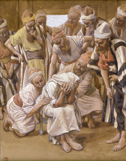 Jacob Mourns His Son Joseph - by James Tissot