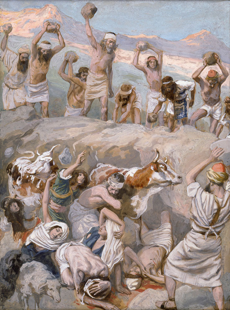 Achan and His Family Stoned to Death - by James Tissot