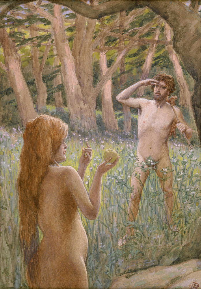 Adam Is Tempted by Eve - by James Tissot