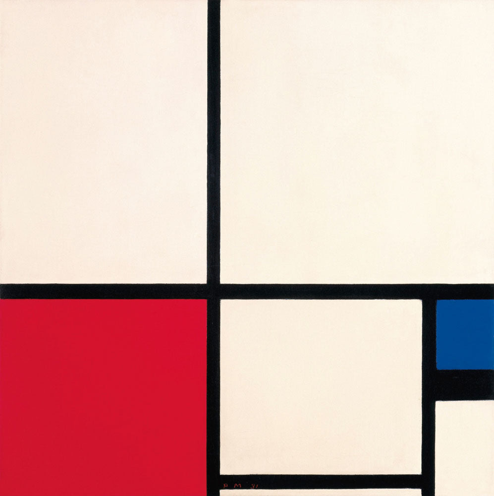 Composition in Colours / Composition No. I with Red and Blue - by Piet Mondrian