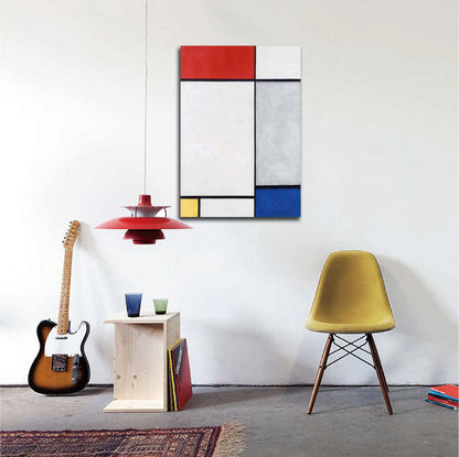 Composition en rouge, jaune et bleu Composition in Red, Yellow and Blue - by Piet Mondrian