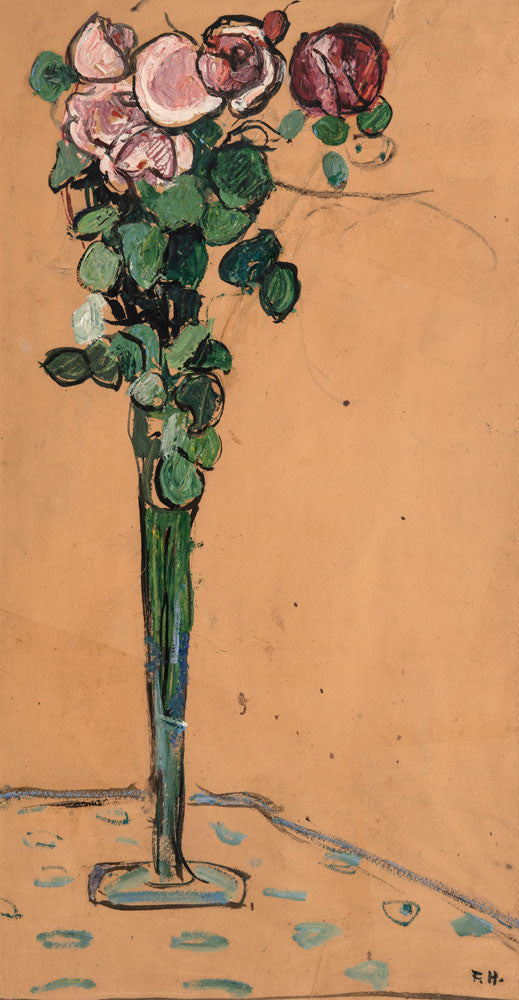 Roses in a vase - by Ferdinand Hodler