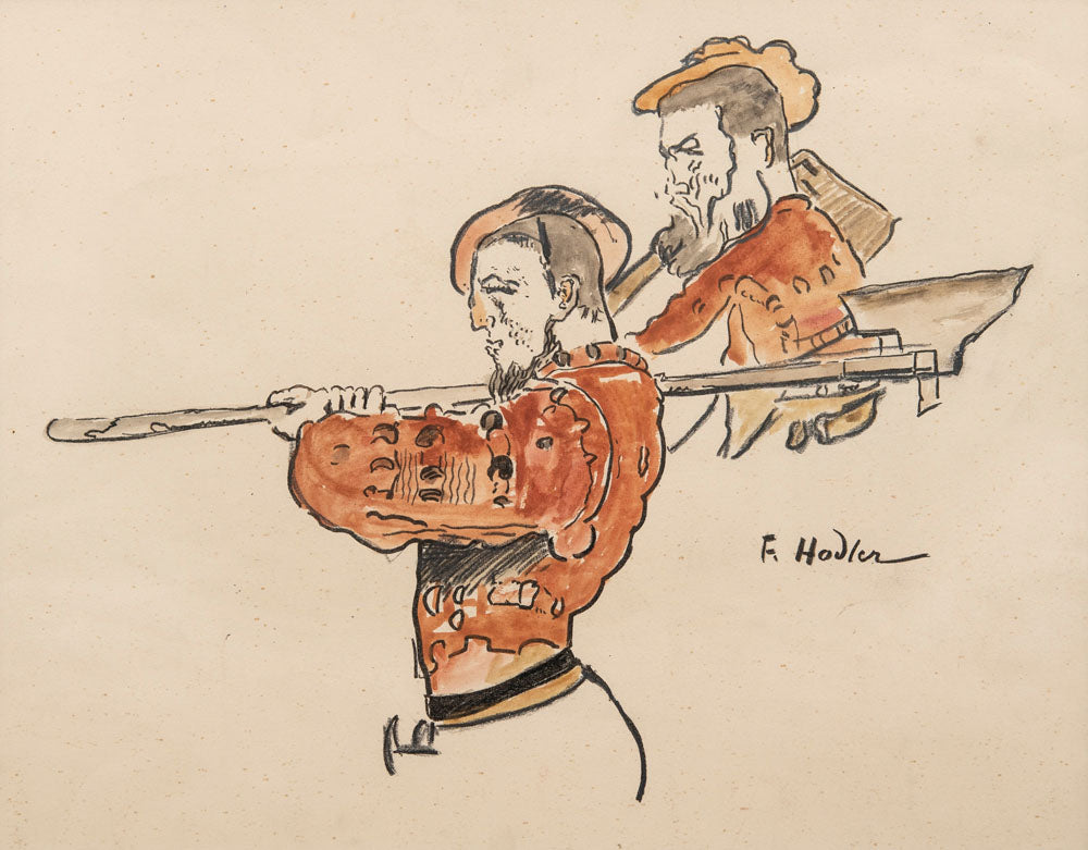 Two warriors - by Ferdinand Hodler