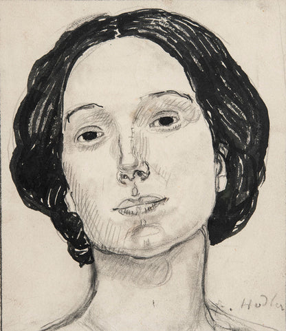 Portrait study of Jeanne Charles - by Ferdinand Hodler