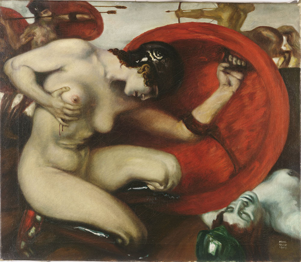 Wounded Amazon - by Franz Stuck