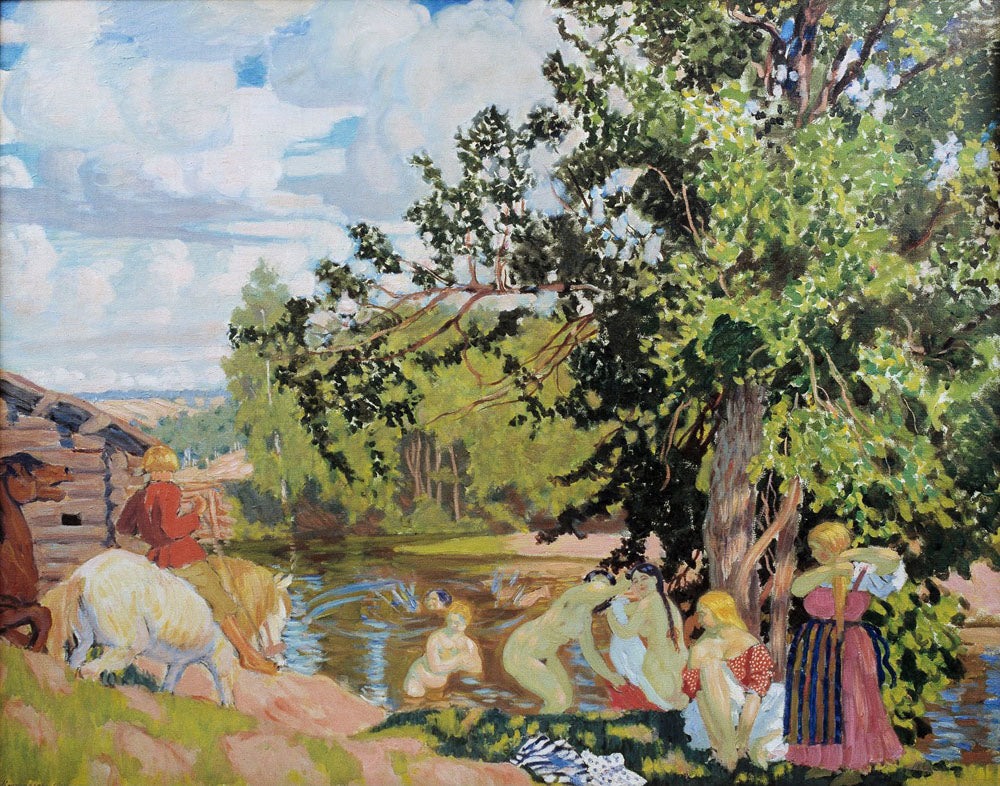 The Bath - by Boris Kustodiev