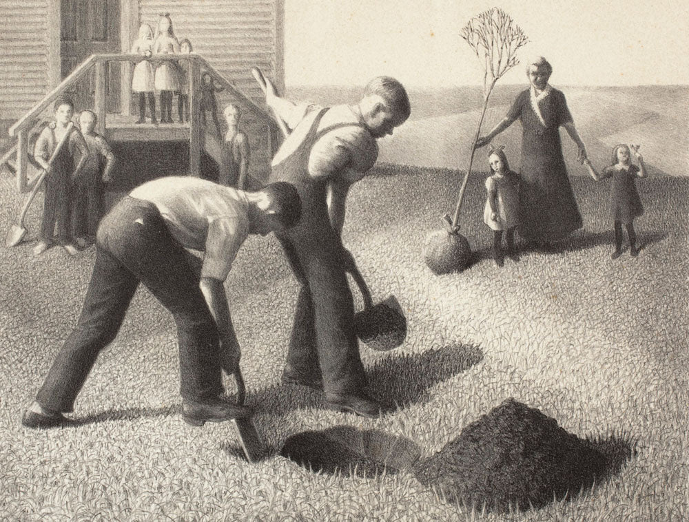 Tree Planting Group - by Grant Wood