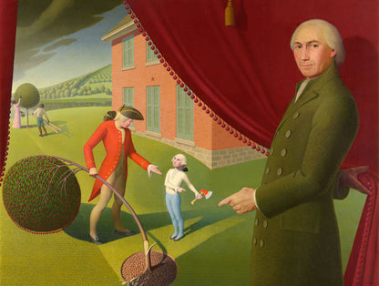 Parson Weems' Fable - by Grant Wood