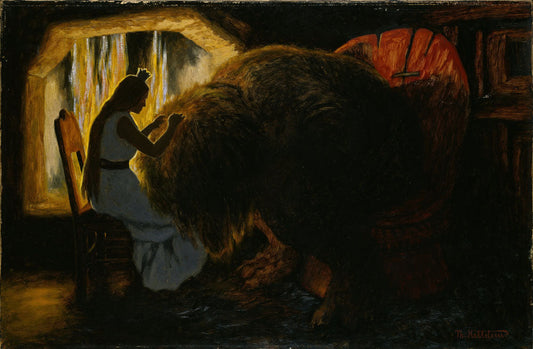 The Princess picking Lice from the Troll - by Theodor Kittelsen