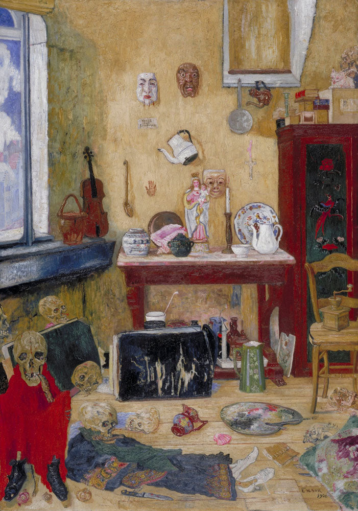 Skeletons in the Studio - by James Ensor