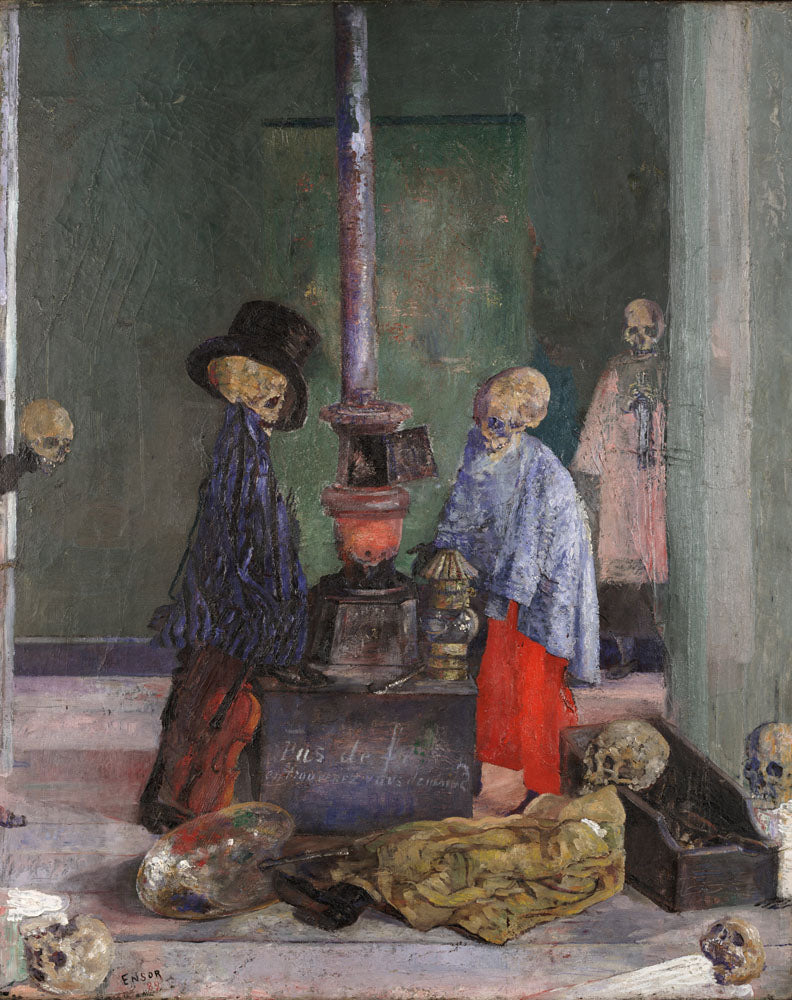 Skeletons Warming Themselves - by James Ensor