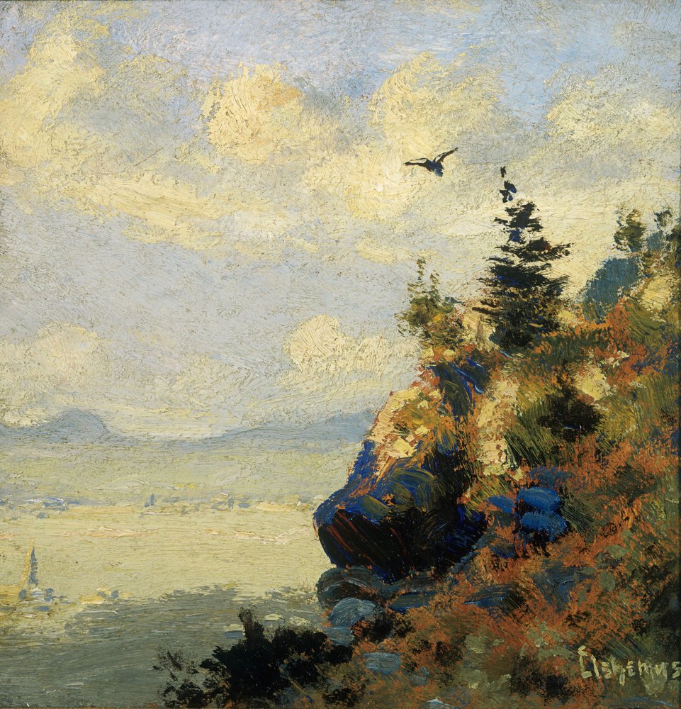 Summer Landscape with Hawk - by Louis Eilshemius