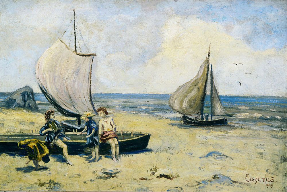 Children on the Beach - by Louis Eilshemius