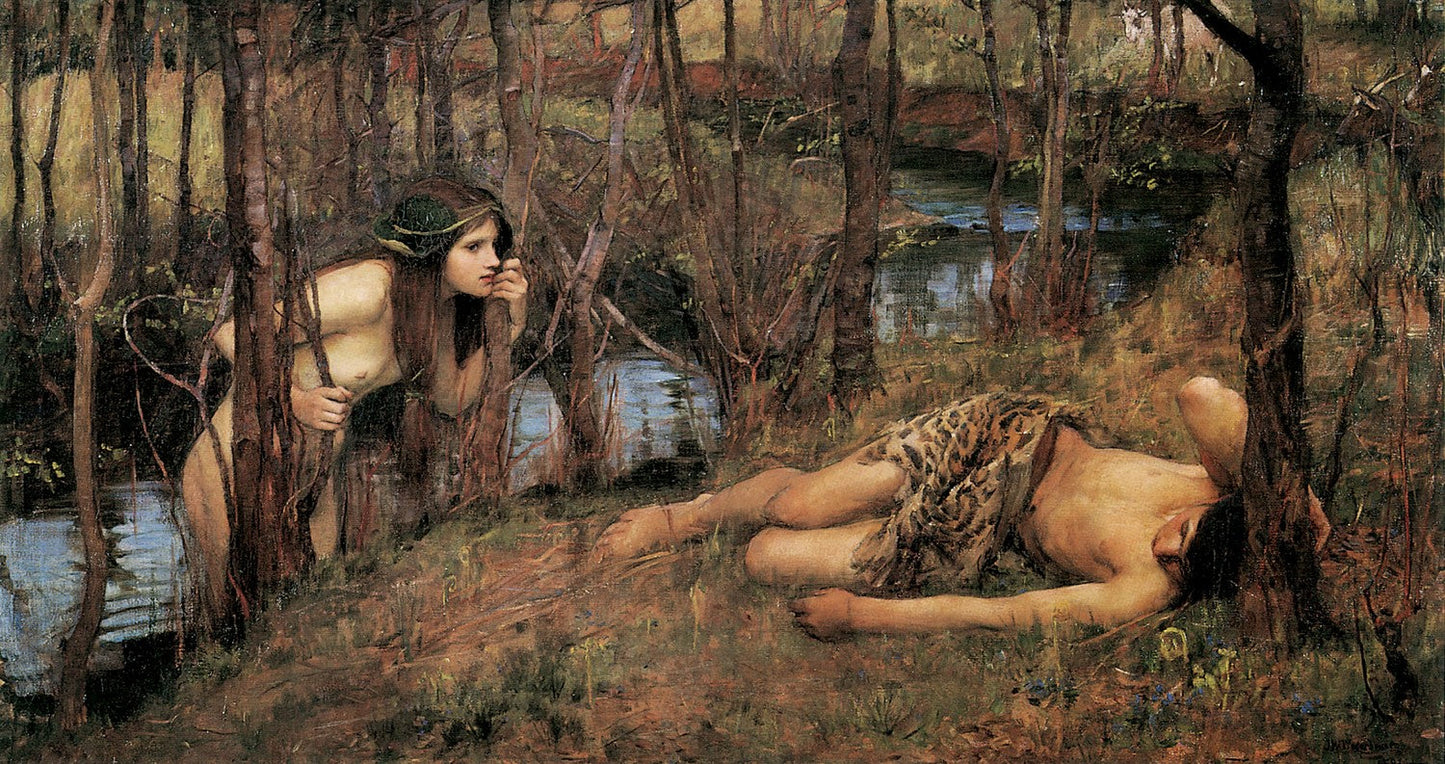 A Naiad or Hylas with a Nymph (1893) by John William Waterhouse