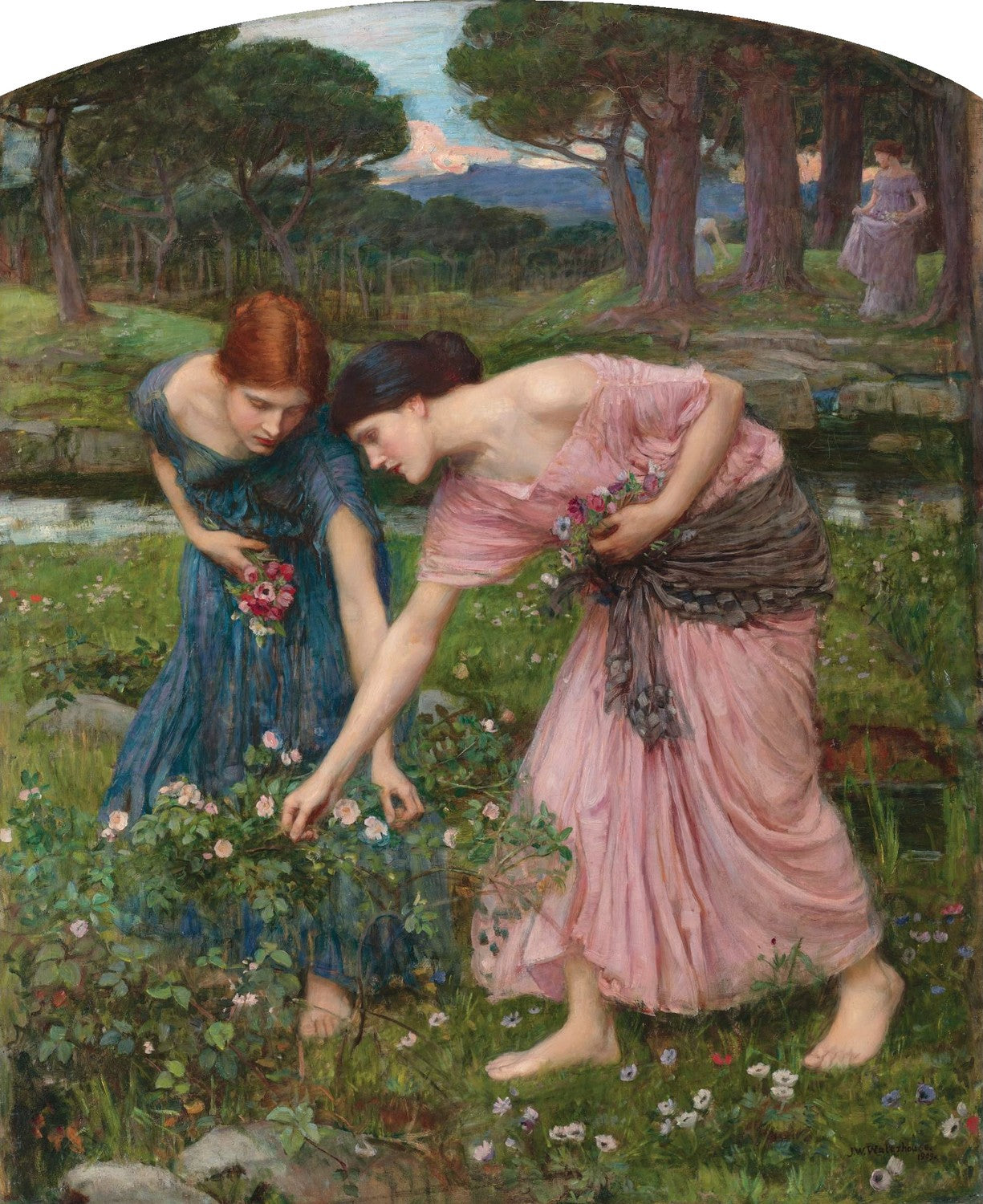 Waterhouse-gather ye rosebuds-1909 by John William Waterhouse