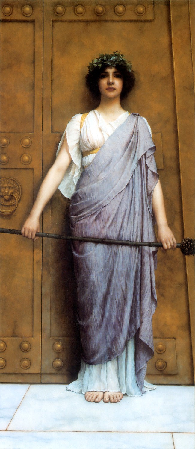 At the Gate of the Temple-1898 by John William Godward