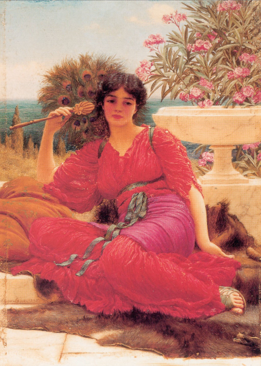 Flabellifera (oil study)-1905 by John William Godward