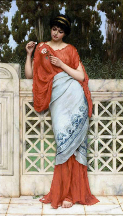 He Loves Me, He Loves Me Not-1896 by John William Godward