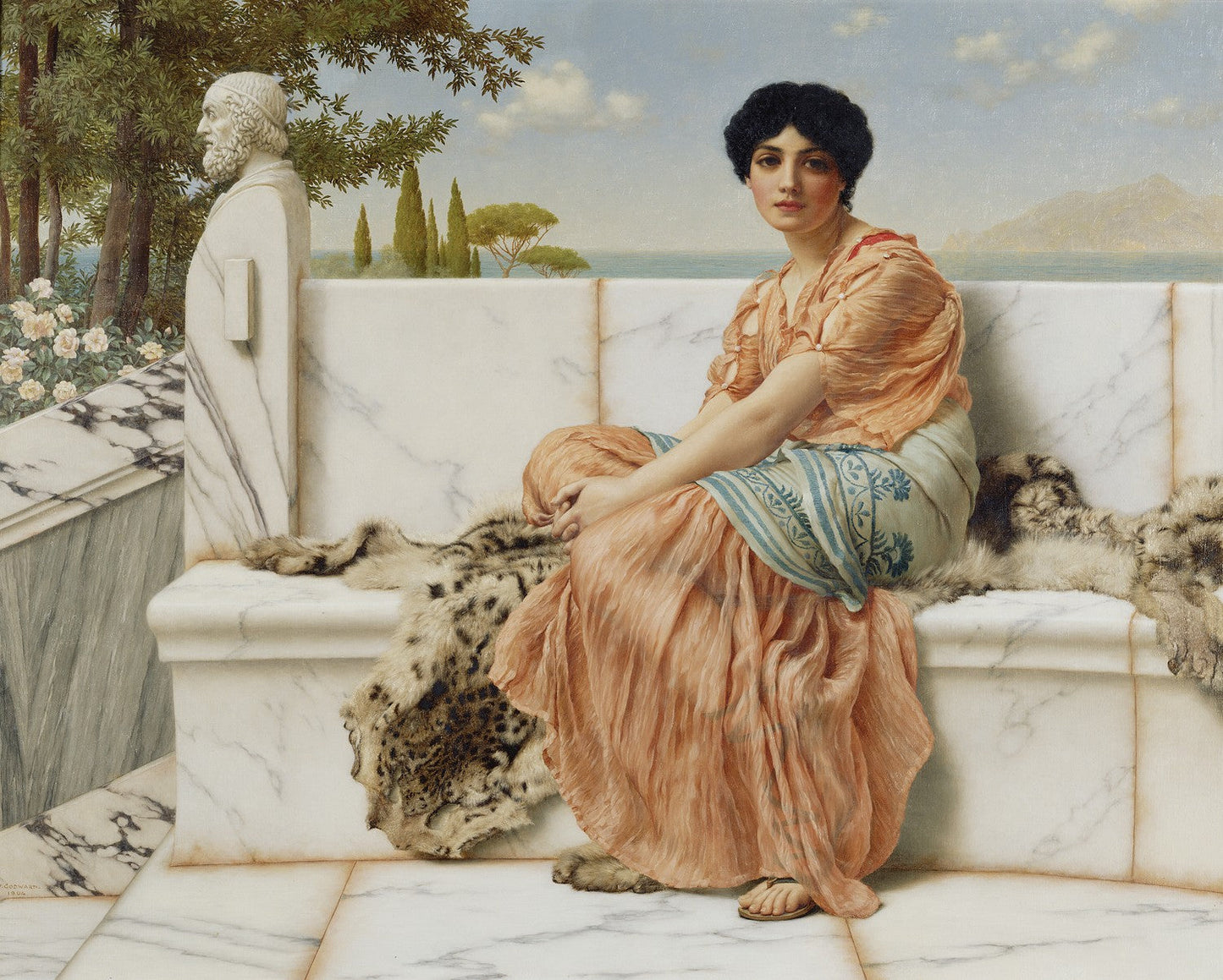 In the Days of Sappho-1904 by John William Godward