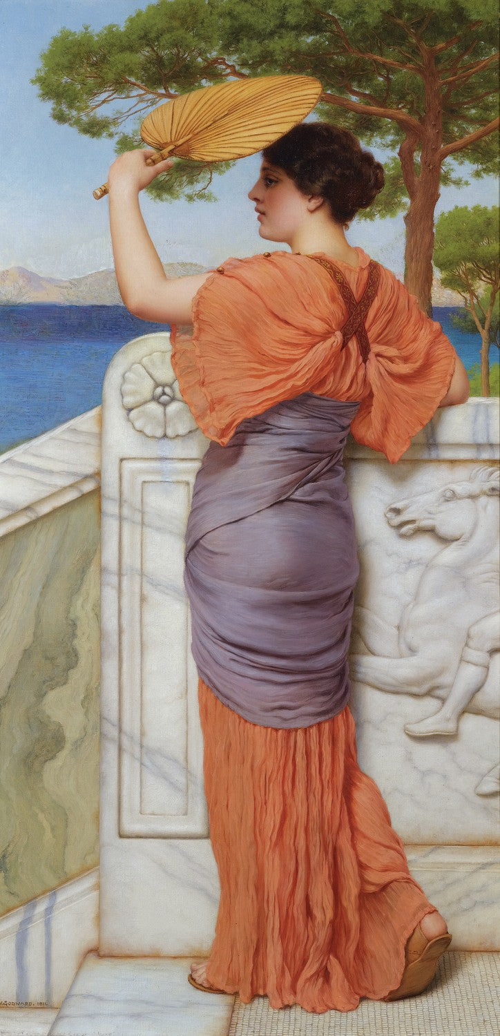 On the Balcony-1911 by John William Godward