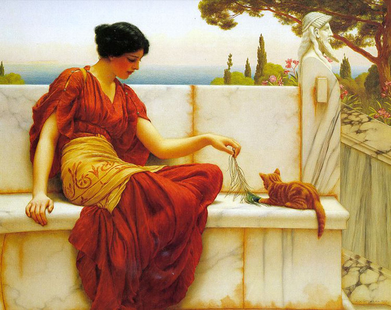 The Tease - 1901 by John William Godward