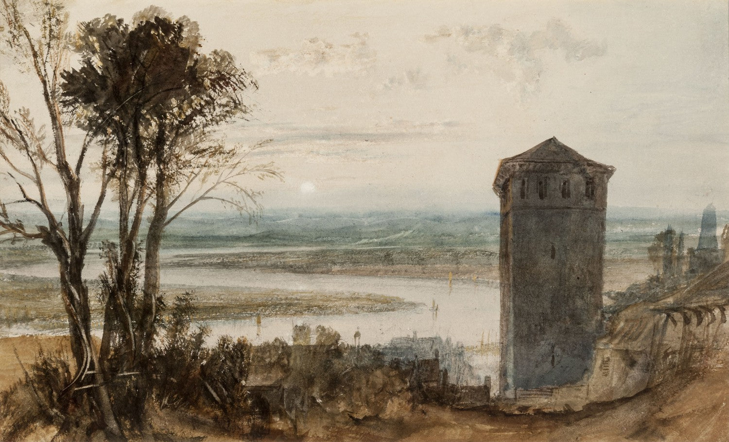 Weissenthurm and the Hoche Monument by J. M. W. Turner