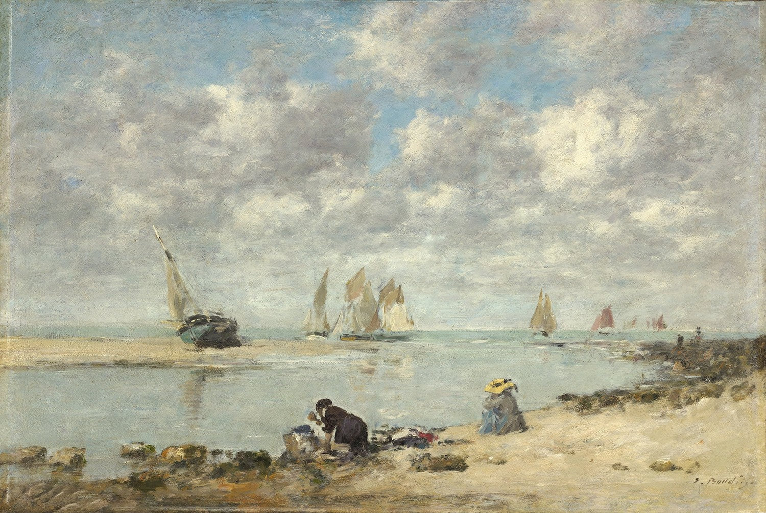 Washerwoman near Trouville by Eugène Boudin