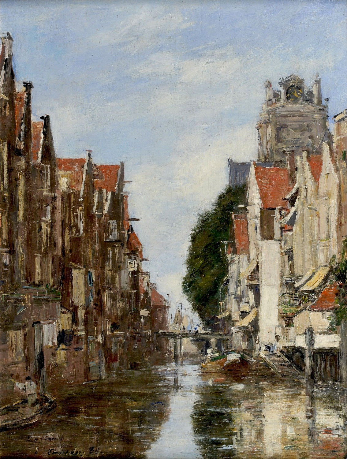 View of Voorstraatshaven, Dordrecht by Eugène Boudin