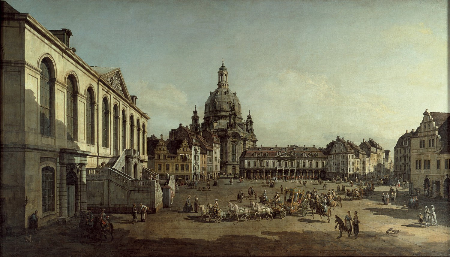 View of the Neumarkt in Dresden from the Jüdenhofe by Canaletto