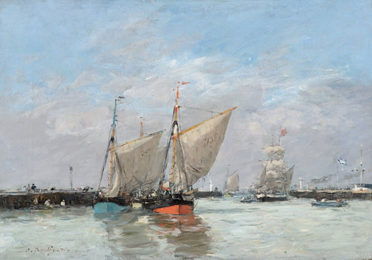 Trouville, The Jetties, High Tide by Eugène Boudin