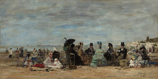 Trouville, Beach Scene (Trouville, scène de plage) by Eugène Boudin