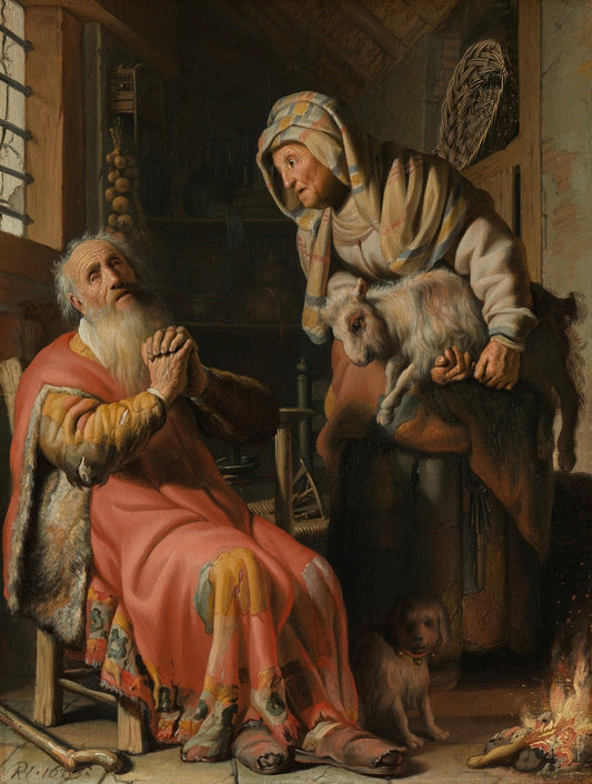 Tobit en Anna met het bokje by Rembrandt