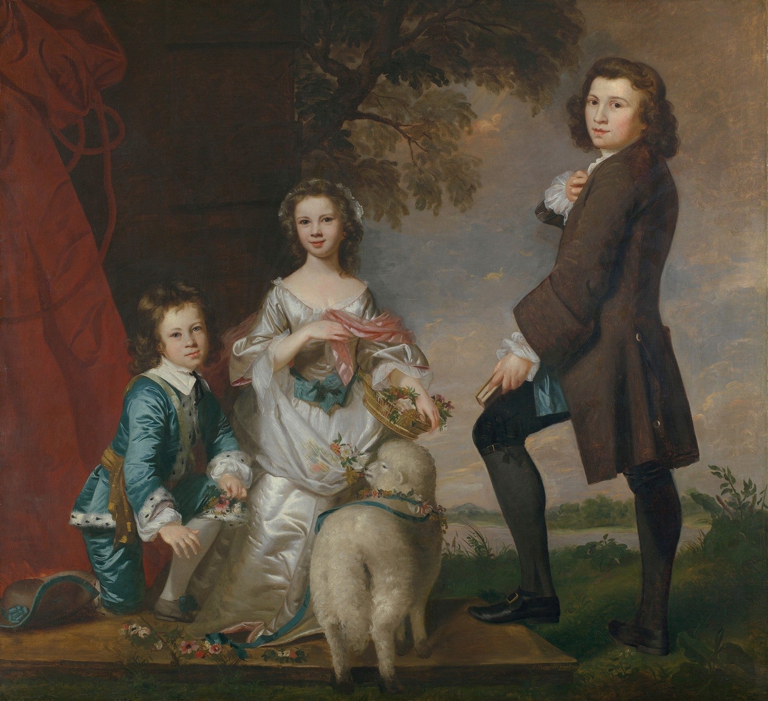 Thomas (1740–1825) and Martha Neate (1741–after 1795) with His Tutor, Thomas Needham by Joshua Reynolds