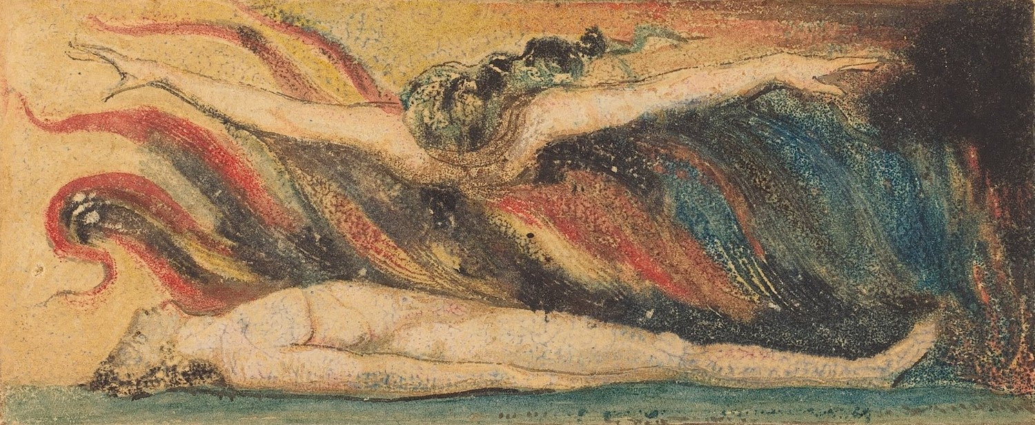 The Soul Hovering Over the Body [from Marriage of Heaven and Hell," plate 14] by William Blake