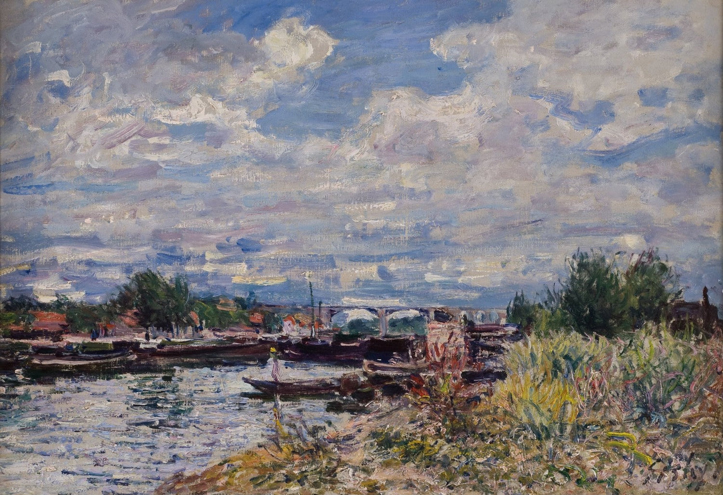 The Seine at Billancourt by Alfred Sisley