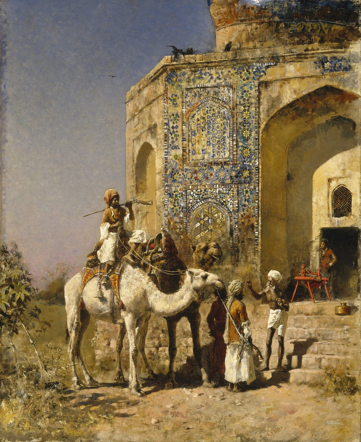 The Old Blue-Tiled Mosque Outside of Delhi, India by Edwin Lord Weeks