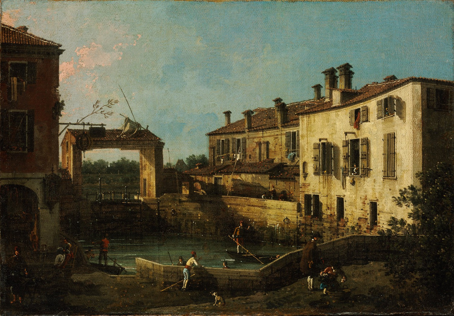 The Lock at Dolo by Canaletto