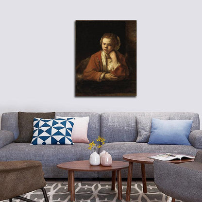 "The Kitchen Maid" by Rembrandt - Odsan Art Print