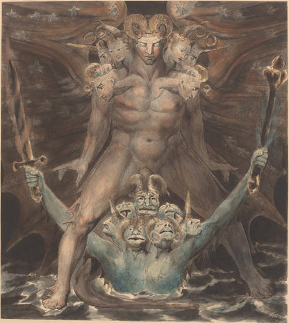 The Great Red Dragon and the Beast from the Sea by William Blake