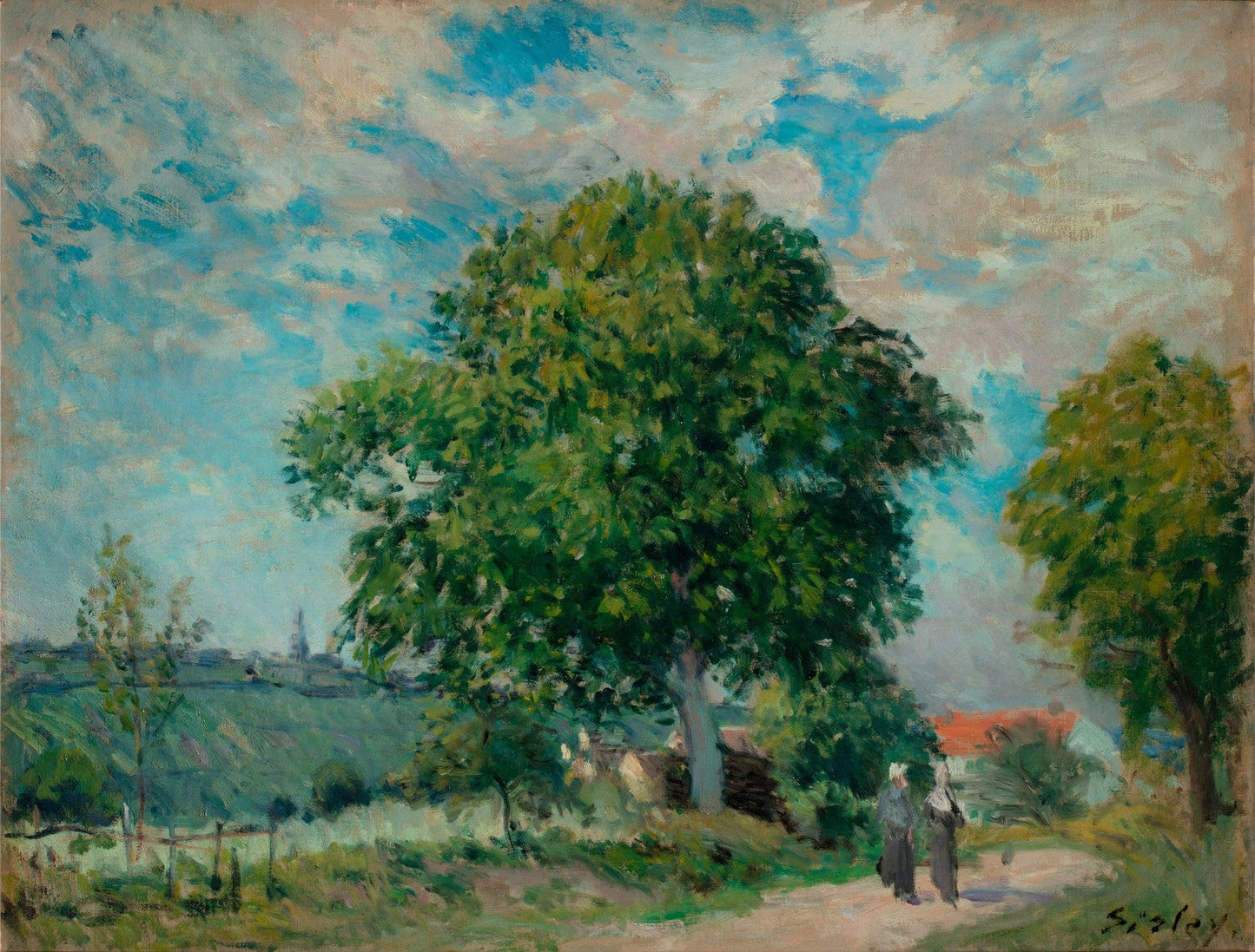 The Entrance to the Village by Alfred Sisley