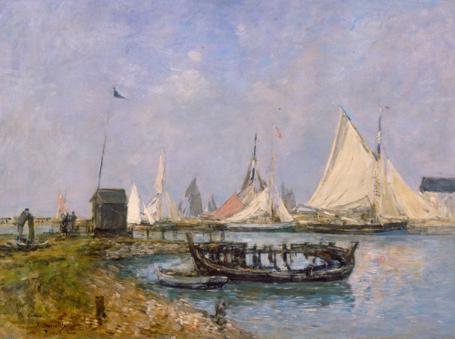 The  entrance of port of Trouville by Eugène Boudin