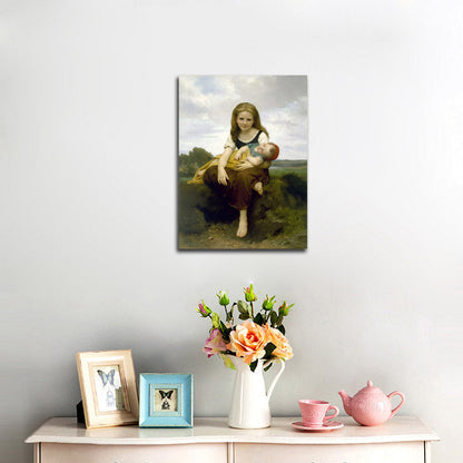 The Elder Sister - by William-Adolphe Bouguereau