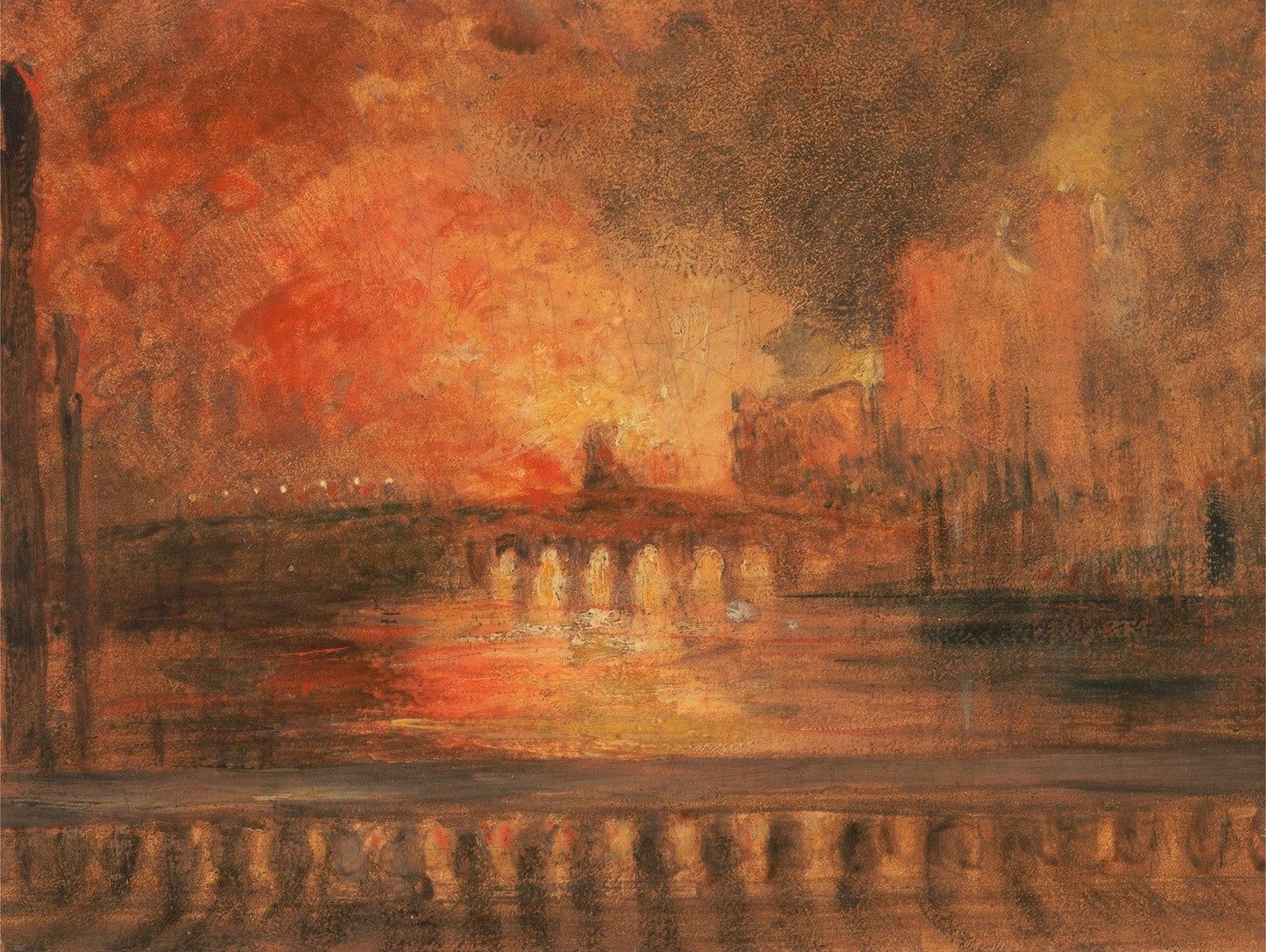 The Burning of the Houses of Parliament by J. M. W. Turner