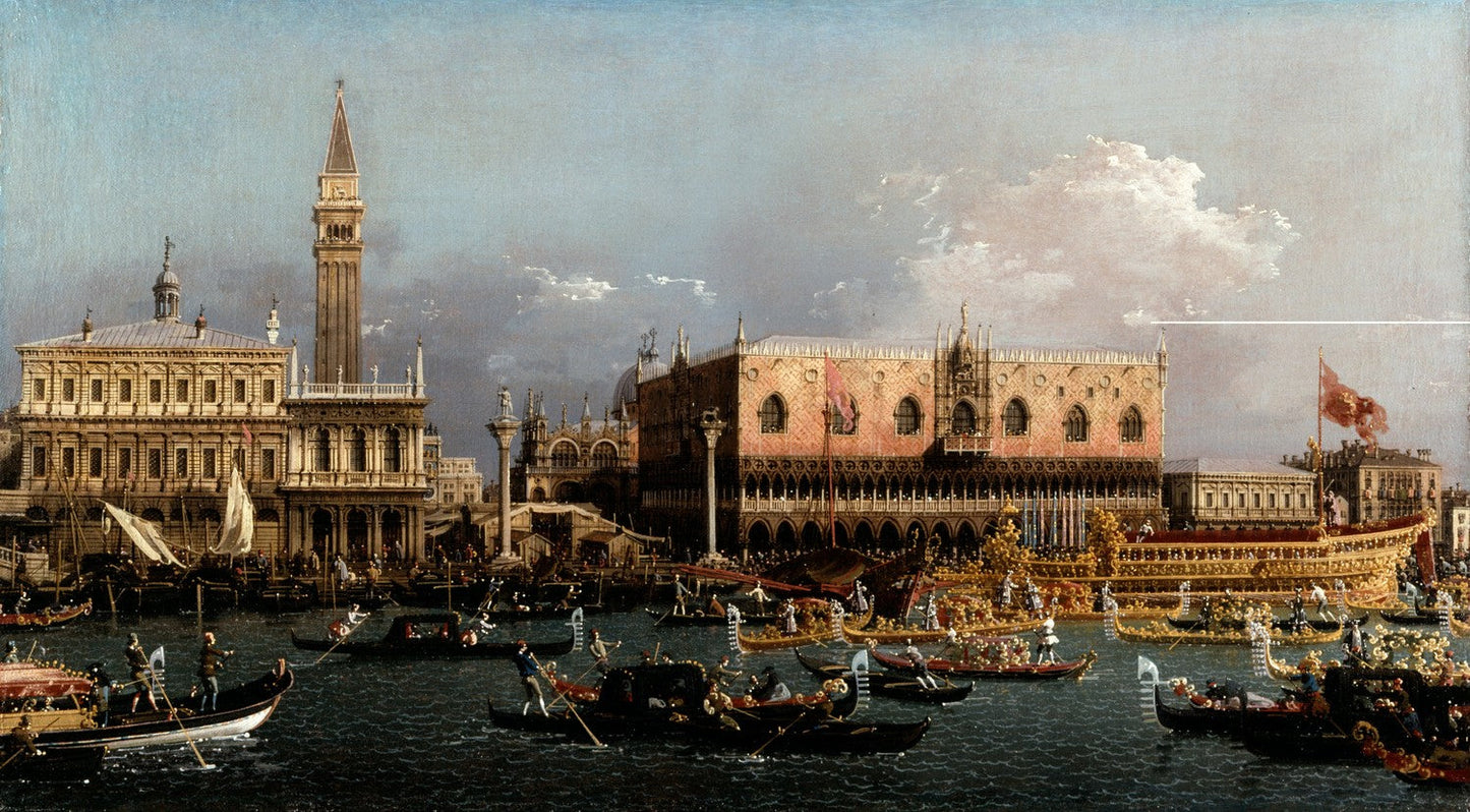 The Bucintoro at the Molo on Ascension Day by Canaletto