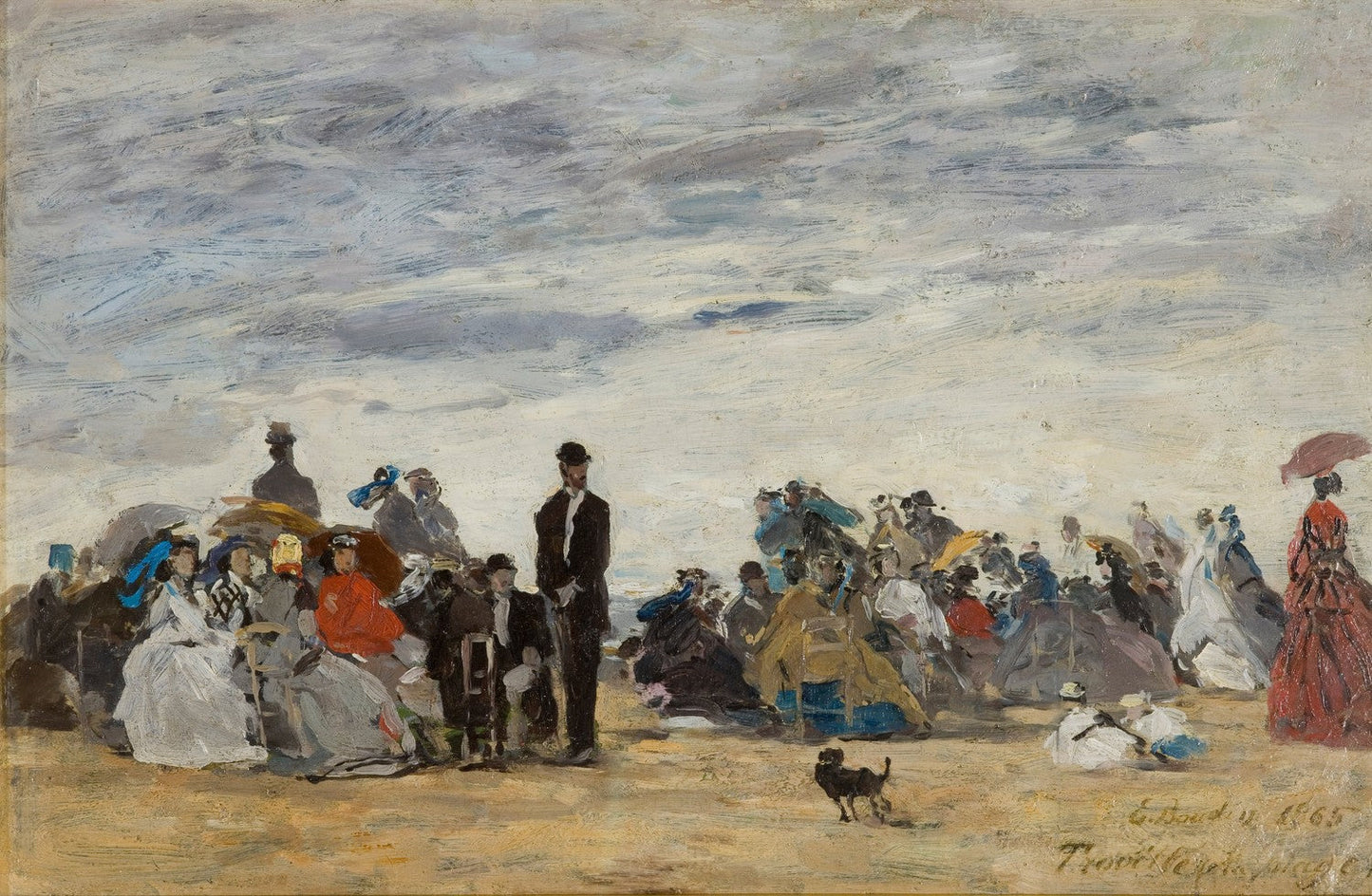 The Beach at Trouville by Eugène Boudin