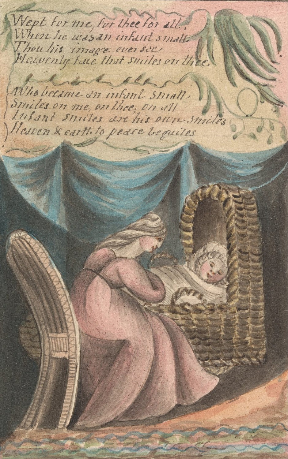 Songs of Innocence and Experience,  pl. 25: 'A Cradle Song' pl. 2, 'Wept for me...' by William Blake