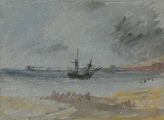 Ship Aground Brighton by J. M. W. Turner