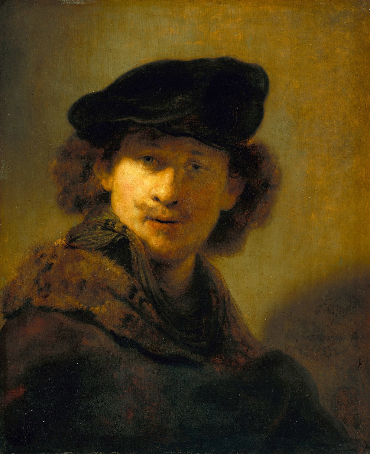 Self-Portrait with Velvet Beret by Rembrandt