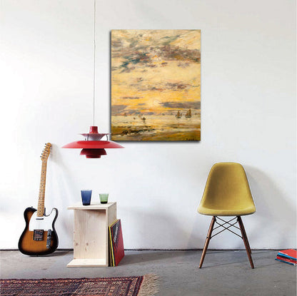 Seascape. Sunset - by Eugène Boudin