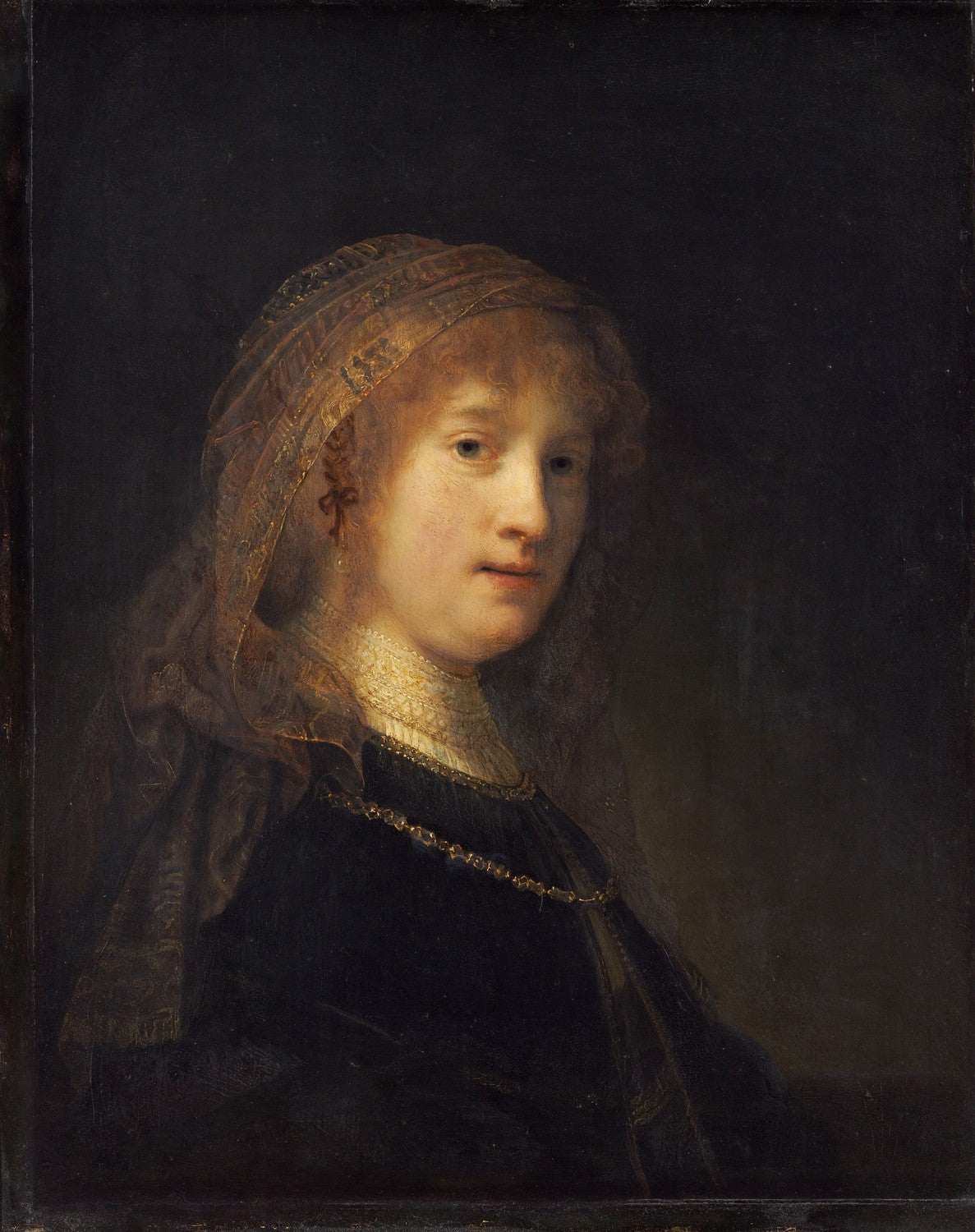 Saskia van Uylenburgh, the Wife of the Artist by Rembrandt